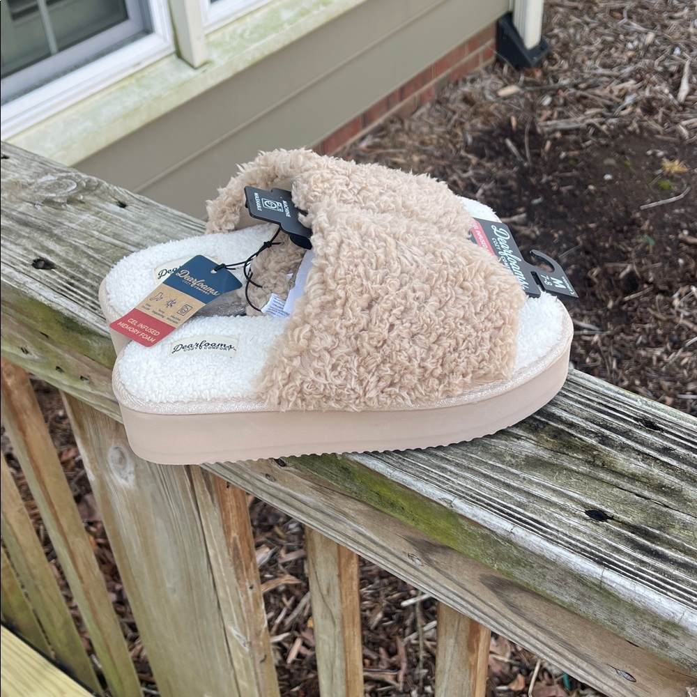 Dearfoams Cozy Comfort Women's Platform Terry Slide Slipper, Size M (7-8)